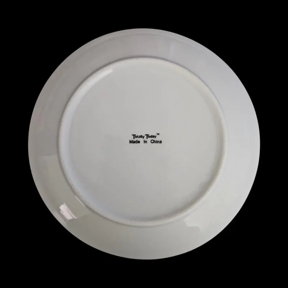 Totally Today Pine Cone Christmas Salad Plates Set of 4 Holiday Ceramic